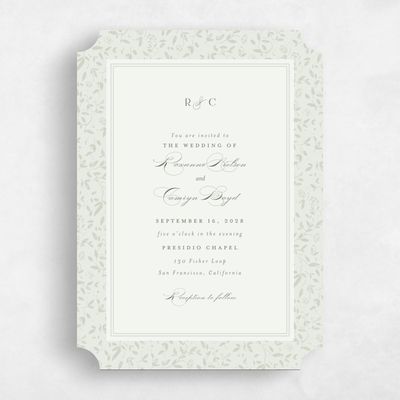 Green Ticket Wedding Invitation - Manado Classic