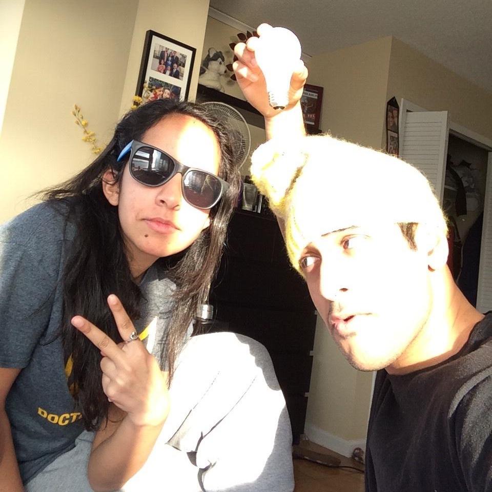 We had a bright idea -- our very first pic together