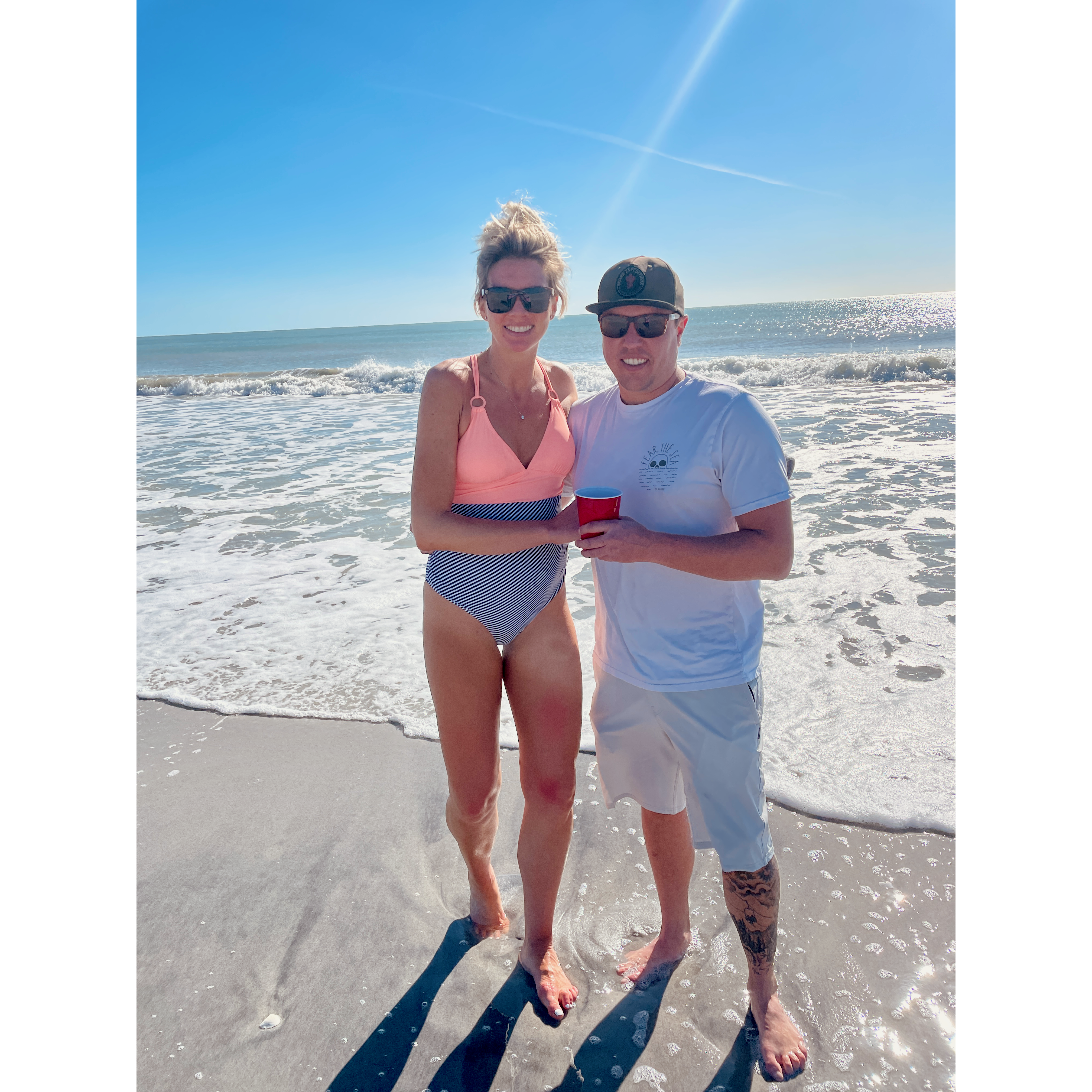 Casey's mom (Nancy) snapped this photo of us minutes before Casey dropped down on one knee!