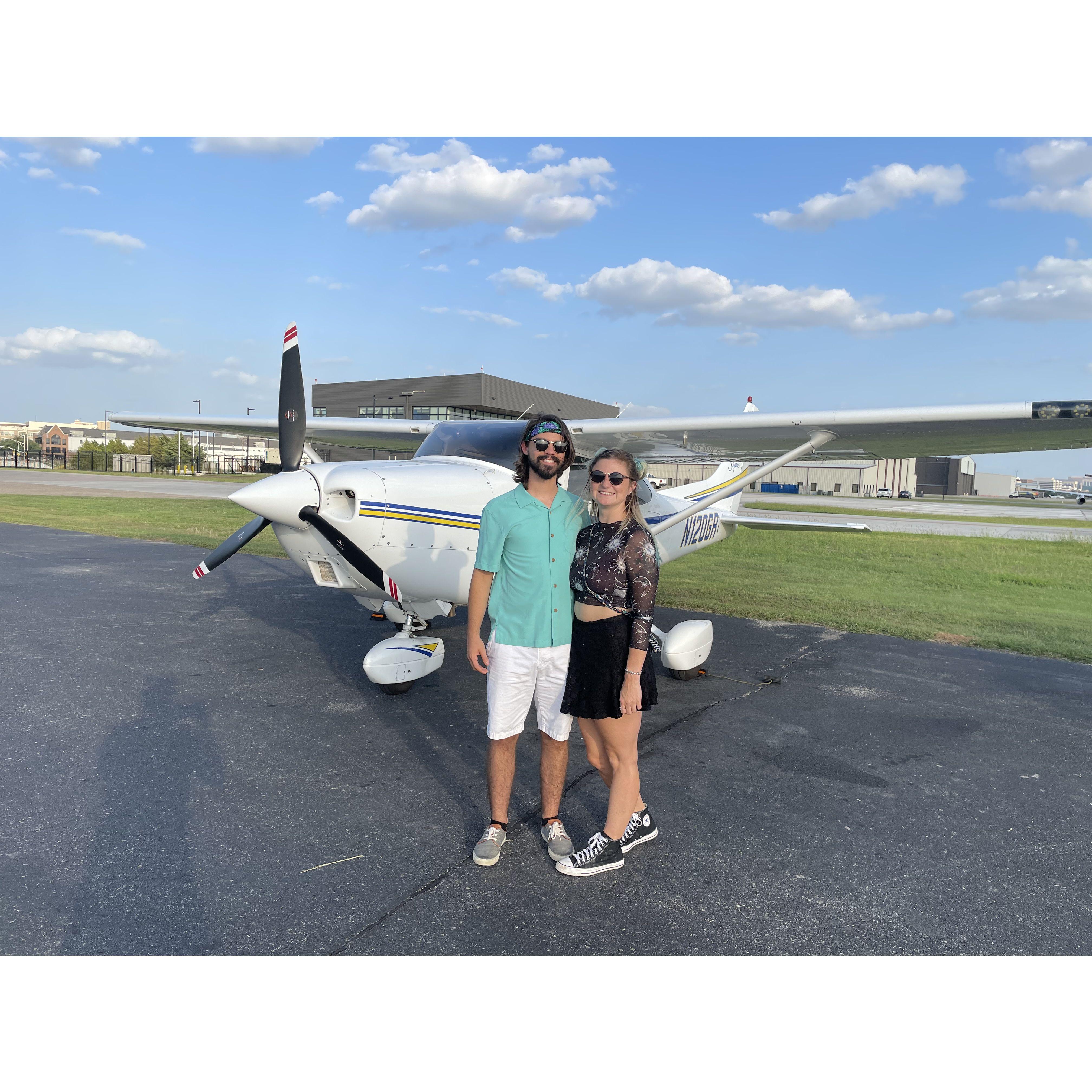 First of Frank's birthday celebrations, and he got to fly a plane.
