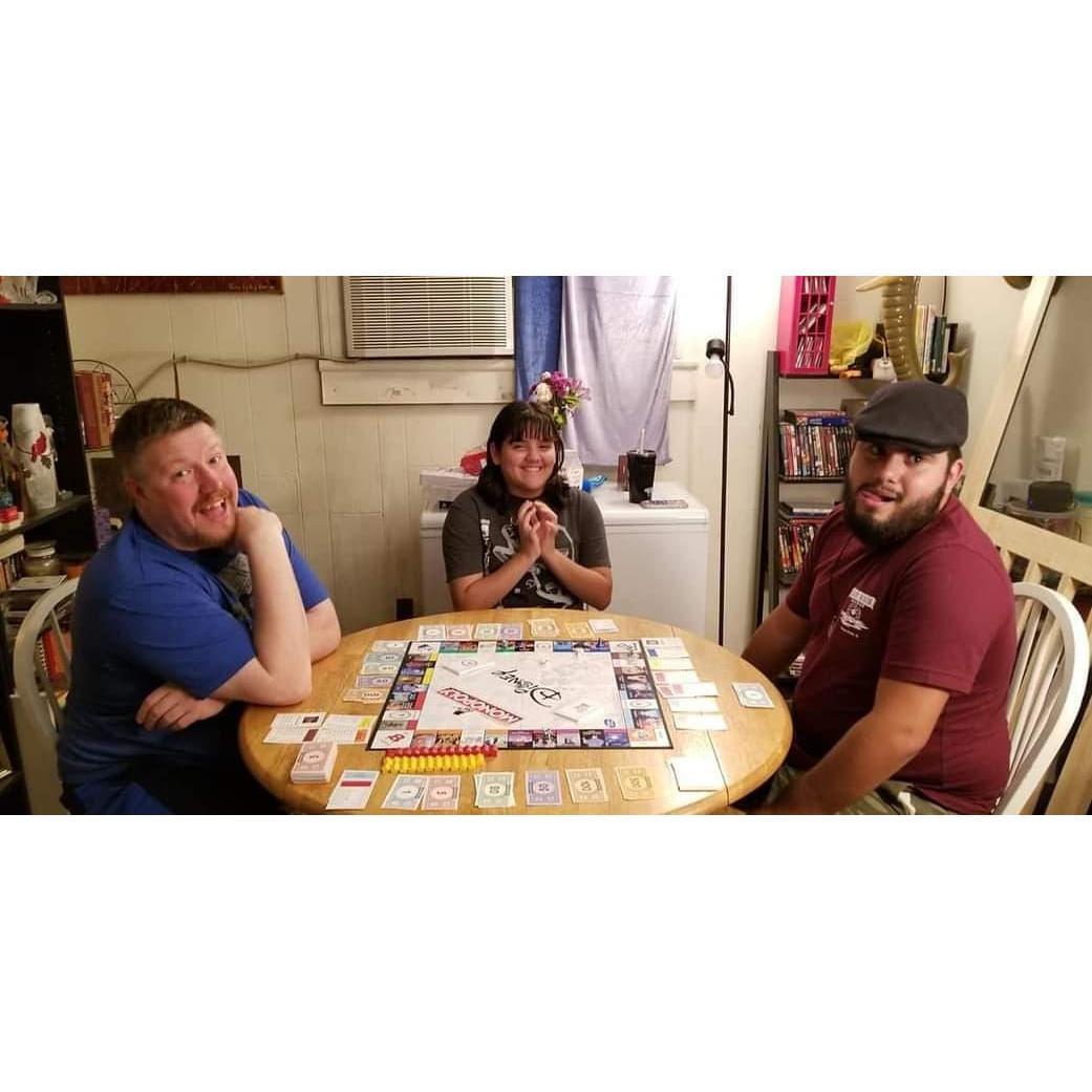 Being silly on game night.