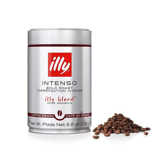 illy Intenso Whole Bean Coffee, Dark Roast, Intense, Robust and Full Flavored With Notes of Deep Cocoa, 100% Arabica Coffee, No Preservatives, 8.8 Ounce (Pack of 1)