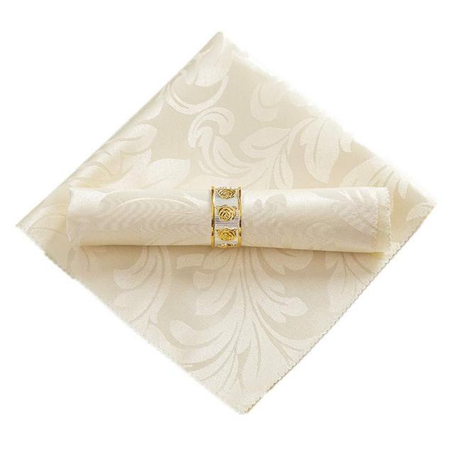 Elehere Cloth Dinner Table Napkins 17 x 17 Inch 1 Dozen, Polyester Set of 12 Machine Washable Restaurant/Wedding/Hotel/Daily Tabletop Accessories (Napkin 17" Ivory)