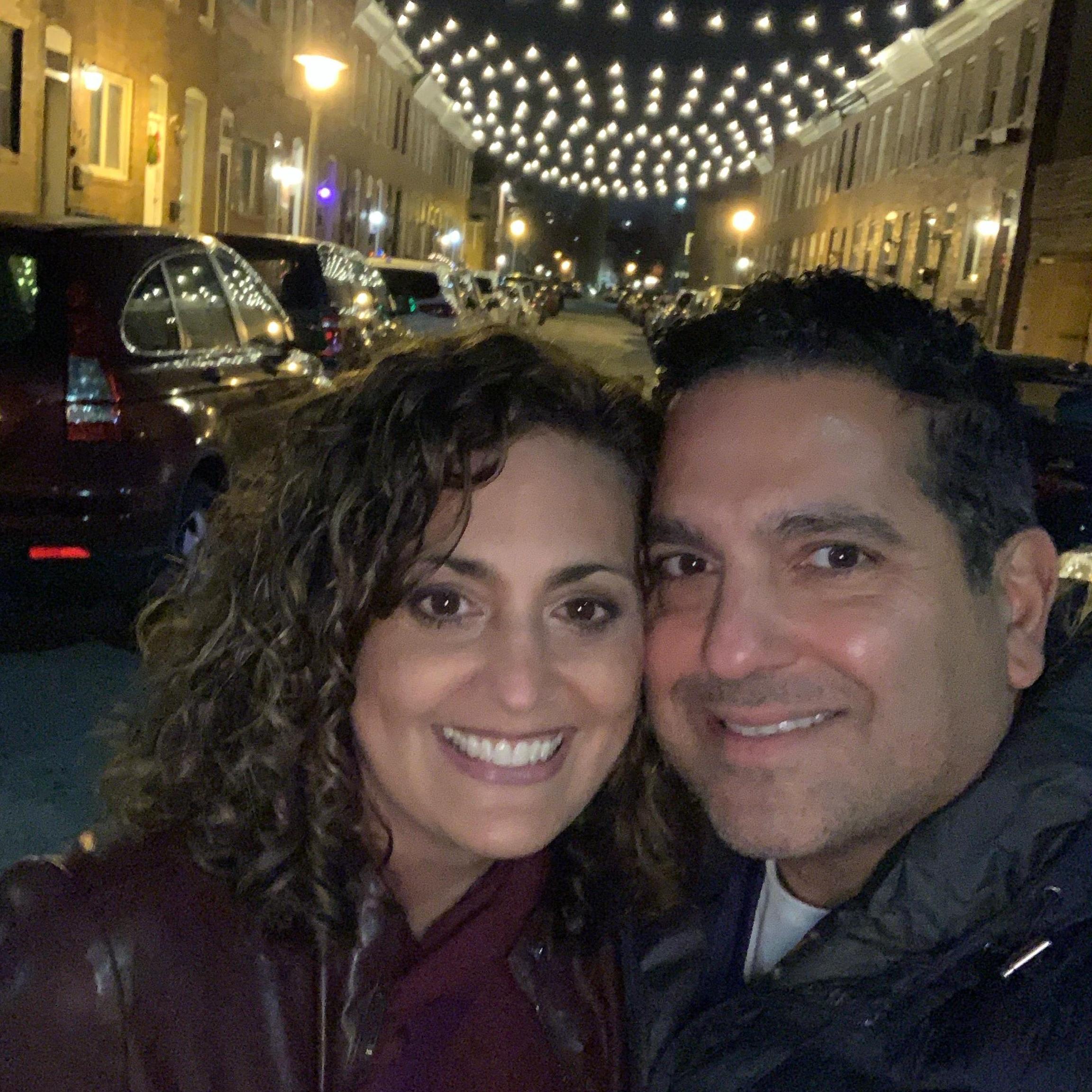 First selfie together, on our second date in Nicole's neighborhood, Canton, in Baltimore, Maryland. December 2019