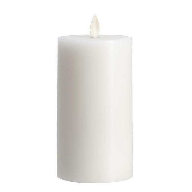 Premium Flicker Flameless Wax Candle, White - 3 x 6