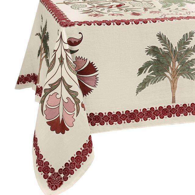 Suzani Amazonico Tasseled Linen-Blend Rectangular Tablecloth