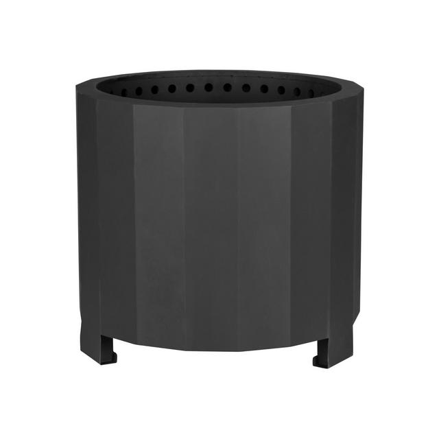 Merrick Lane 19.5" Portable Black Finished Steel Smokeless Wood Burning Outdoor Firepit with Waterproof Cover