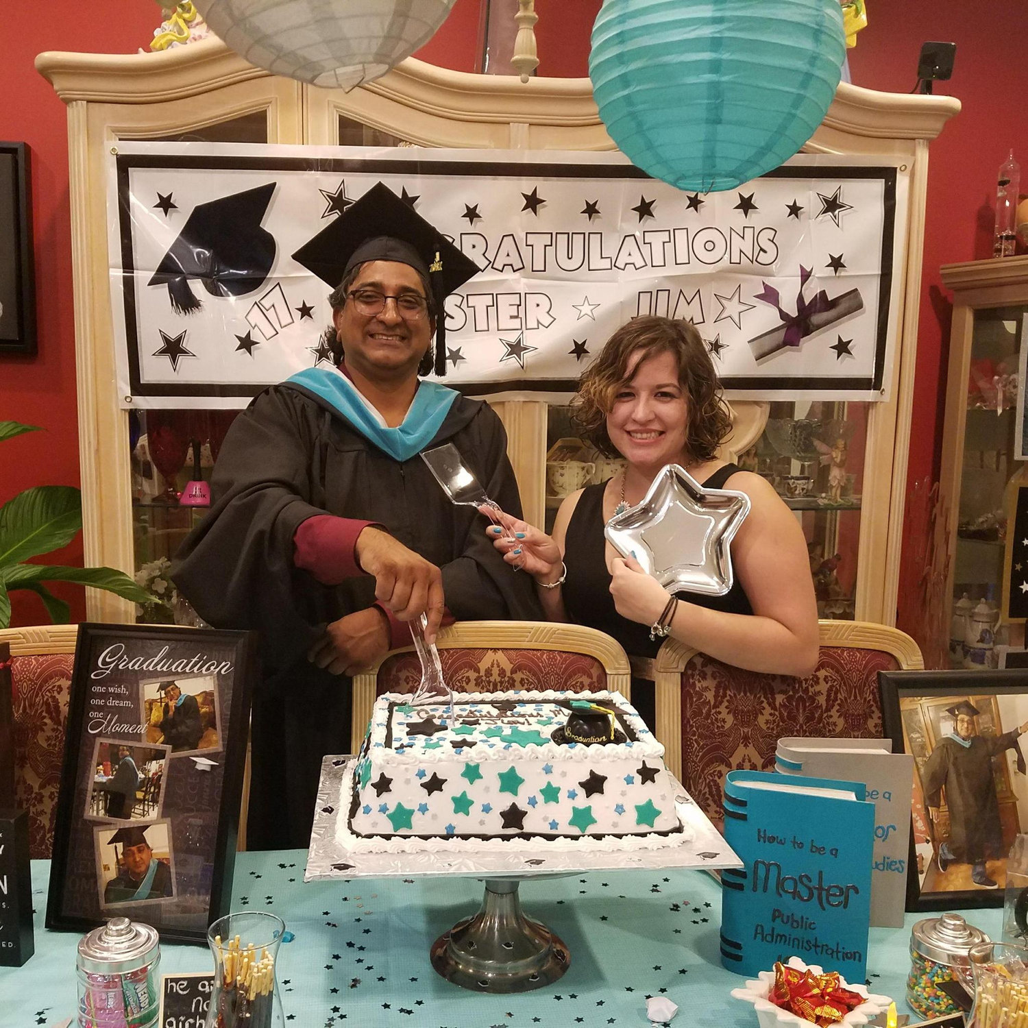 Maritza cheering Rudy on as he graduated with his Master’s degree from Barry University, May 6, 2017.