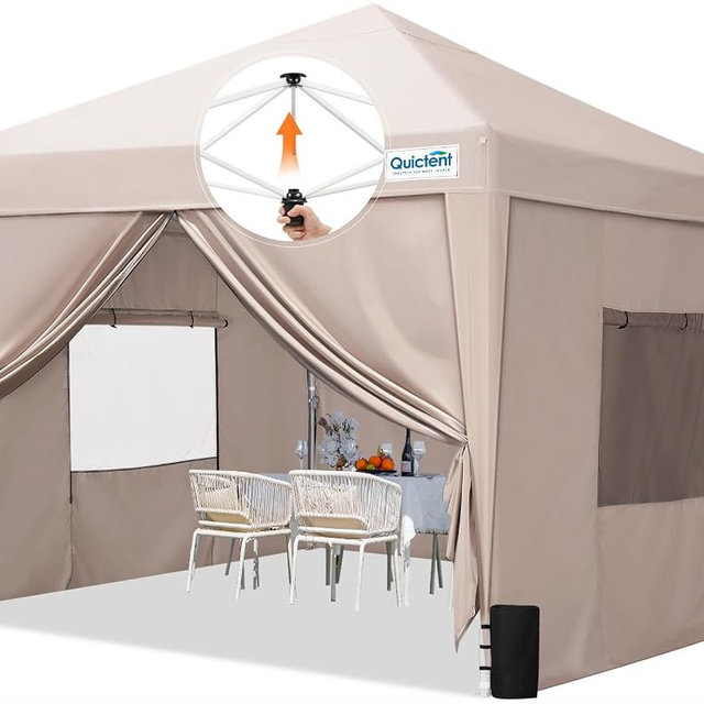 Quictent Privacy 10x10 Pop up Canopy Tent with Sidewalls and Roll-up Ventilated Windows, One Person Easy Setup, Outdoor Commercial Gazebo Shelter Enclosed Waterproof, Bonus 4 Sandbags