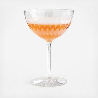 Agnes Etched Champagne Coupe, Set of 4