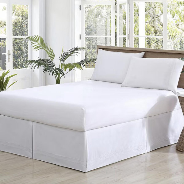 Tommy Bahama Solid Tailored Cotton Queen Bed Skirt, White