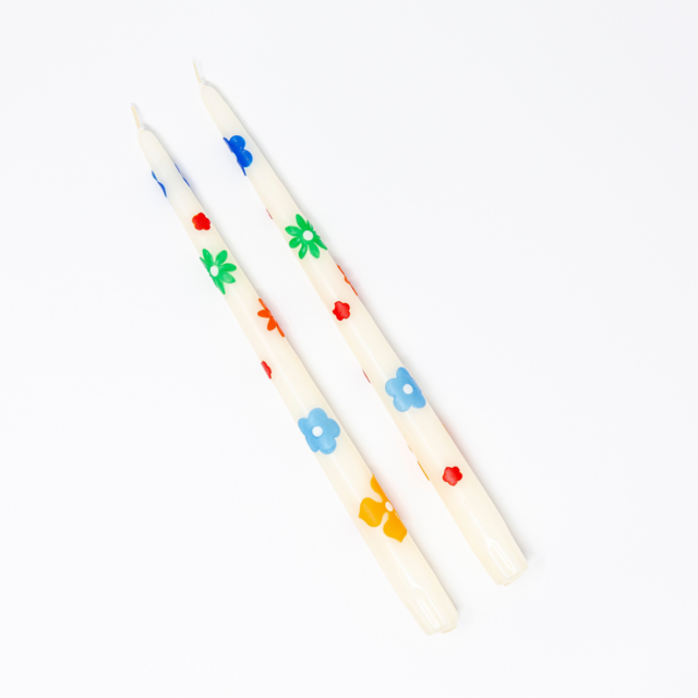 Harvest Floral Collage Wax Candles (Set of 2)