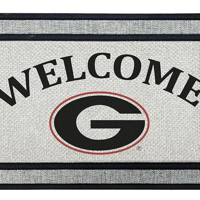 KH Sports Fan 18x30 Gray Georgia Bulldogs Welcome Doormat NCAA Rug