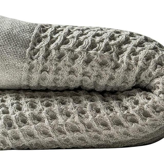 Nutrl Home Waffle Weave Bath Towel - 100% Supima Cotton (Dune Brown, 55 x 28 Inch) Premium Luxury Bath Sheet Towels