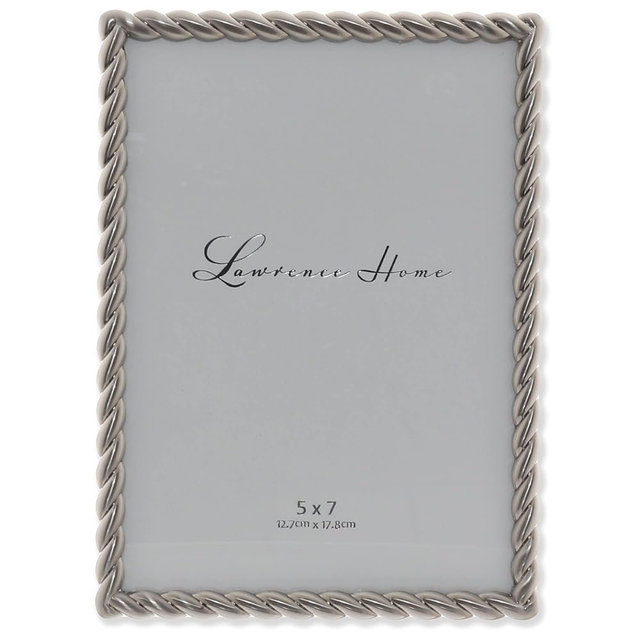 Lawrence Frames Metal Frame, Rope Design, Brushed Nickel, 5x7
