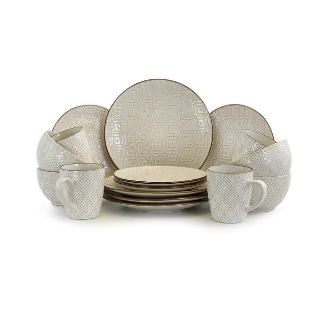 Elama Luxurious Dinnerware with Complete Set of 16 Pieces