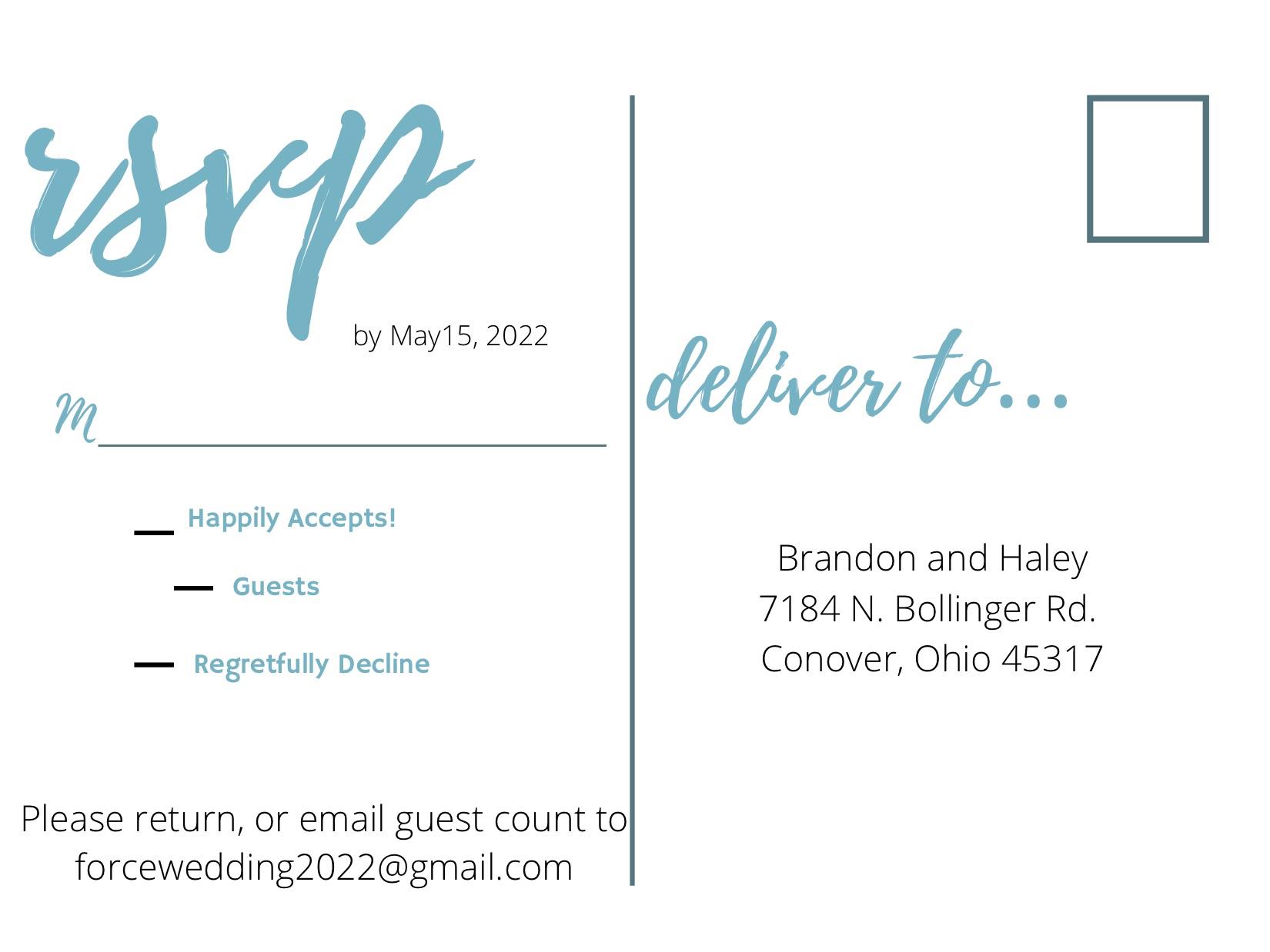 The Wedding Website of Haley Etherington and Brandon Force