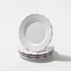 William White Starry Luncheon Plate in Red