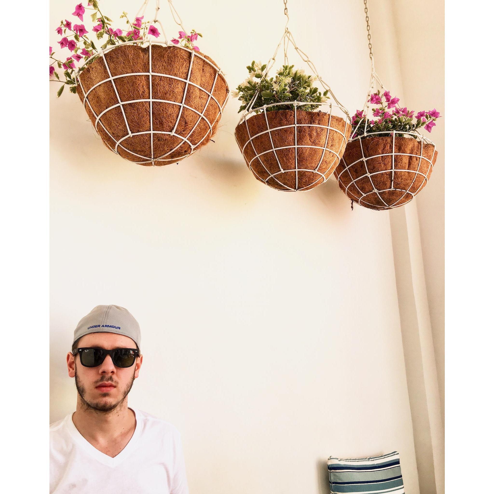trying to be artistic in a coffee shop in Cartagena