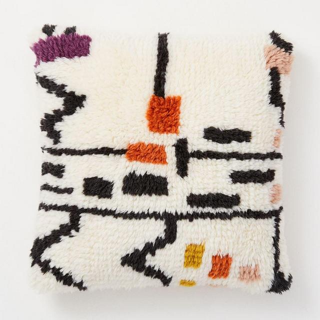 Zig Zag Shag Pillow Cover, Ivory, 20"x20"