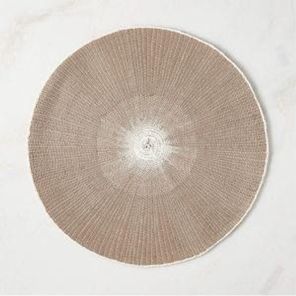 Emry Warm Sand Ombre Paper Round Placemat CB2
