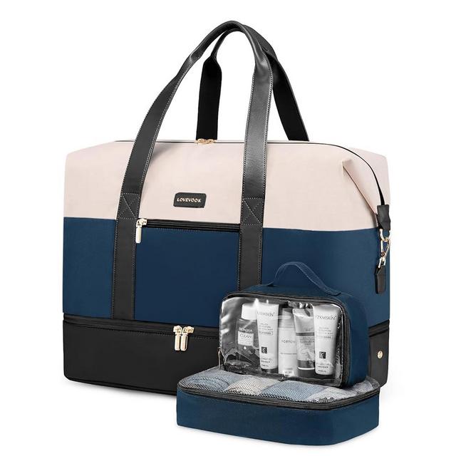 LOVEVOOK Weekender Bag, Large Travel Duffel Bag for Women with 2 Packing Cubes, Carry on Overnight Bag with Shoe Compartment, Mom Hospital Bags for Labor and Delivery