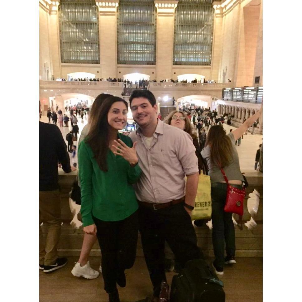 Right after Jason proposed in Grand Central Station