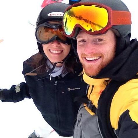 Cristi tried to "pizza" down a snowy hill for the first time ever.