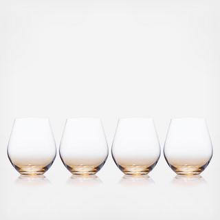 Gianna Ombre Stemless Wine Glass, Set of 4