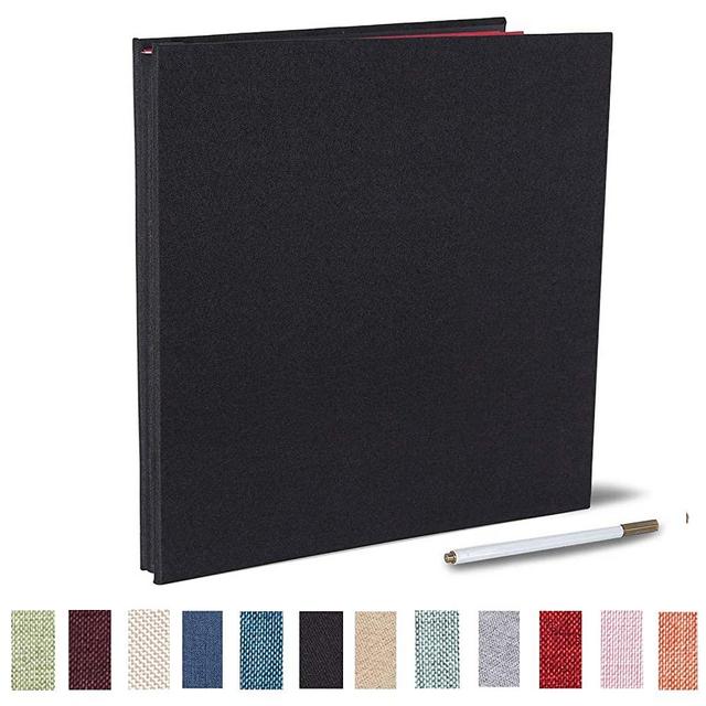 Photo Album Self Adhesive 4x6 5x7 3x5 8.5x11 Scrapbook Magnetic Album DIY Scrap Book Length 11 x Width 10.8 (Inches) with A Metallic Pen