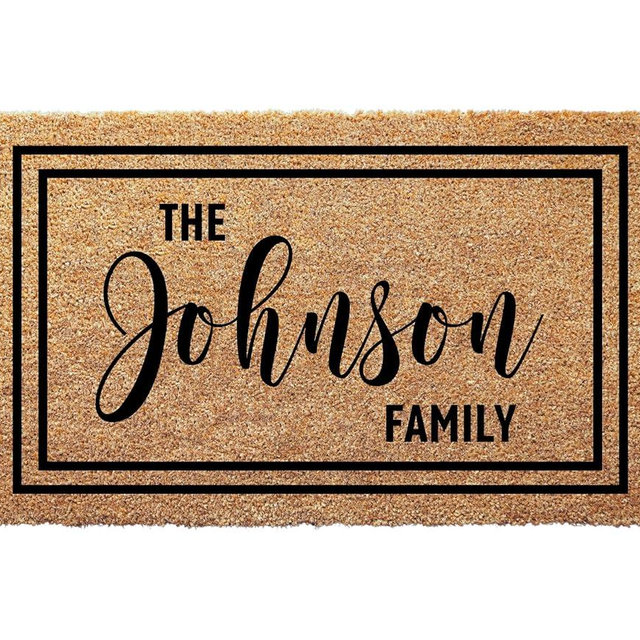 Personalized Door Mat with Family Name - Custom Doormat with Anti-Slip Backing - 3 Size Options - Custom Door Mats for Front Door Front Door Mat for Outdoor Decor - Christmas Gift