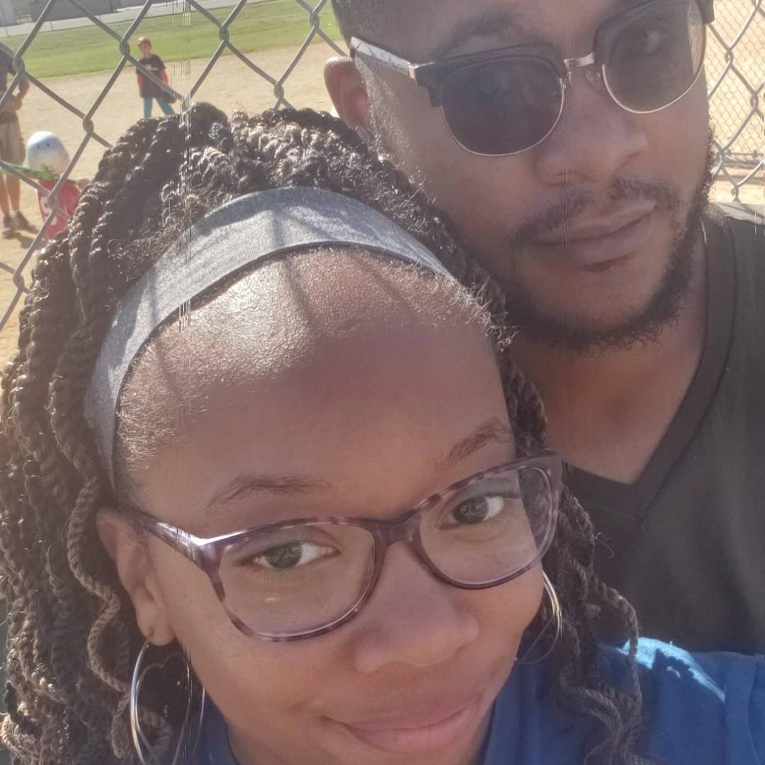 Us at our son's t-ball practice