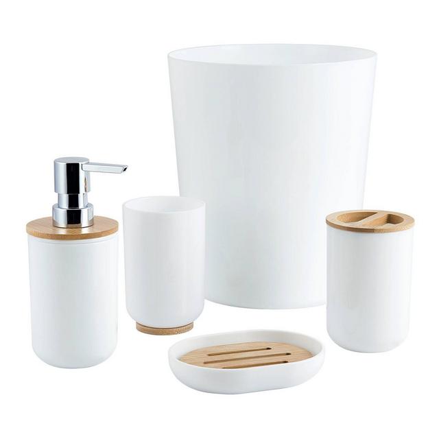 5pc Felicity Bath Coordinate Set White/Natural - Allure Home Creations