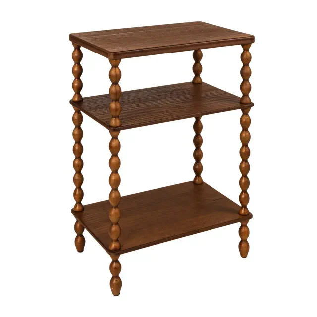 Storied Home Bobbin Leg Rectangle Wood Accent Table, Walnut