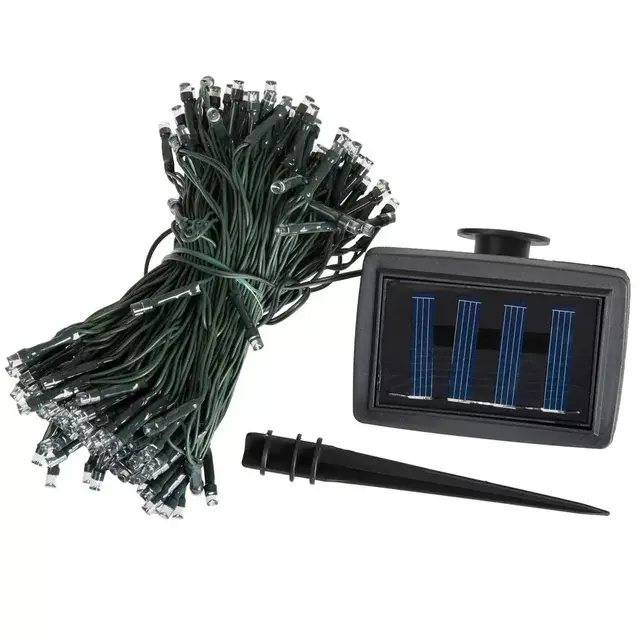 200 Bulb Outdoor 72 ft. L Solar Powered Integrated LED String Lights with Round Bulbs