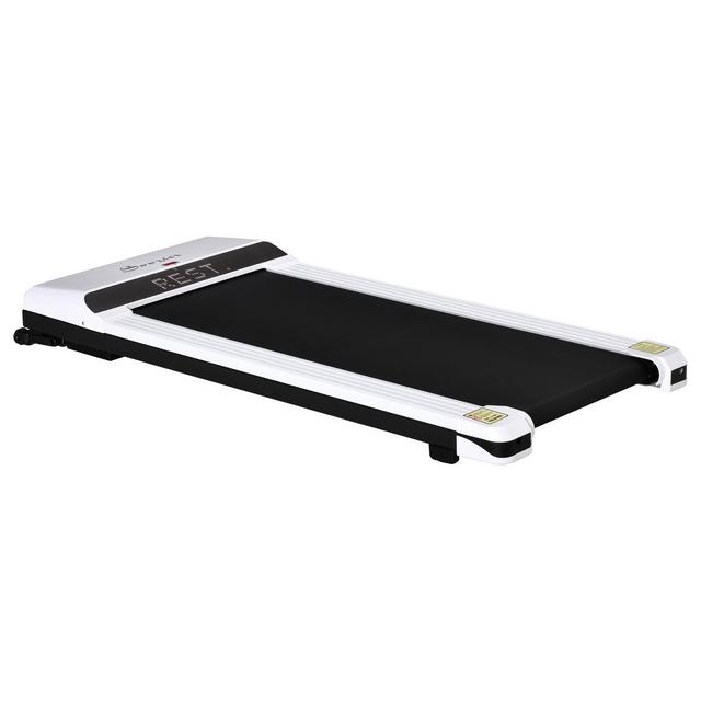 Soozier Walking Treadmill, Walking Pad Machine with LED Monitor and Remote Control for Home Gym, White
