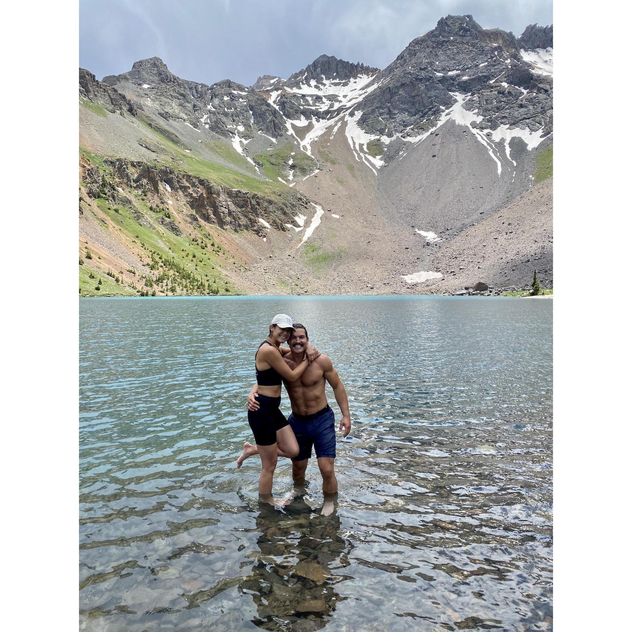 10 mile hike in Telluride! Telluride is our favorite place and where we got engaged!