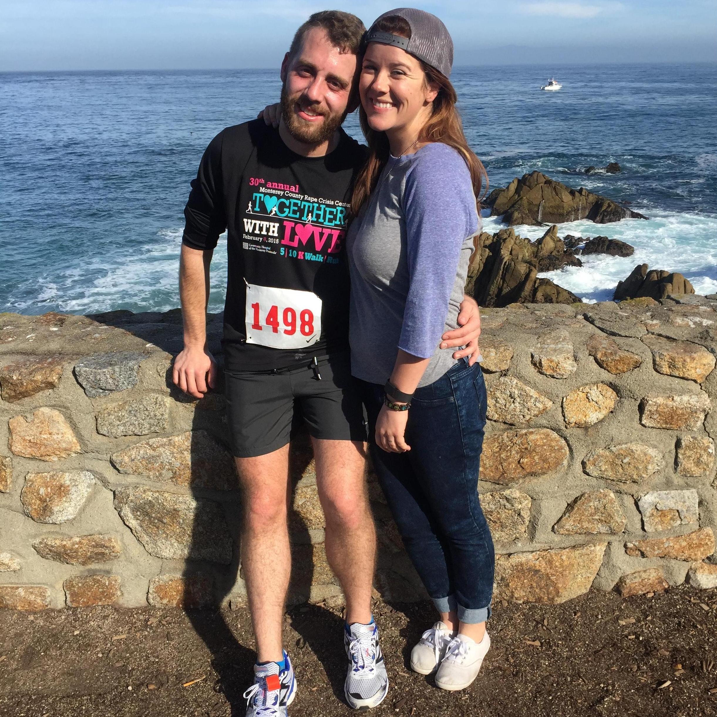After the Duane's Together with Love 5k. Monterey, CA. February 2016.