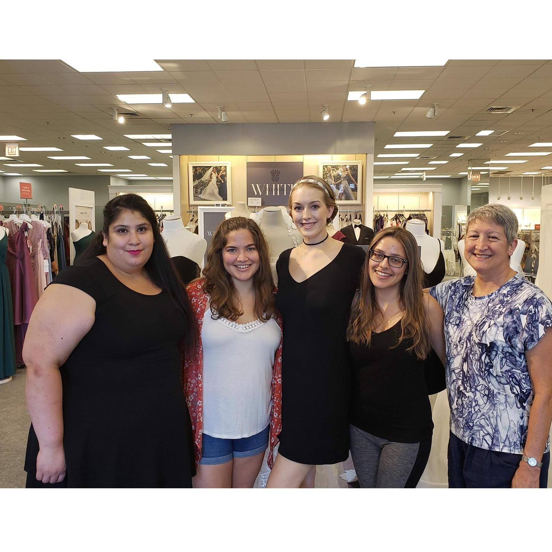 wedding dress shopping with some of my bridal party