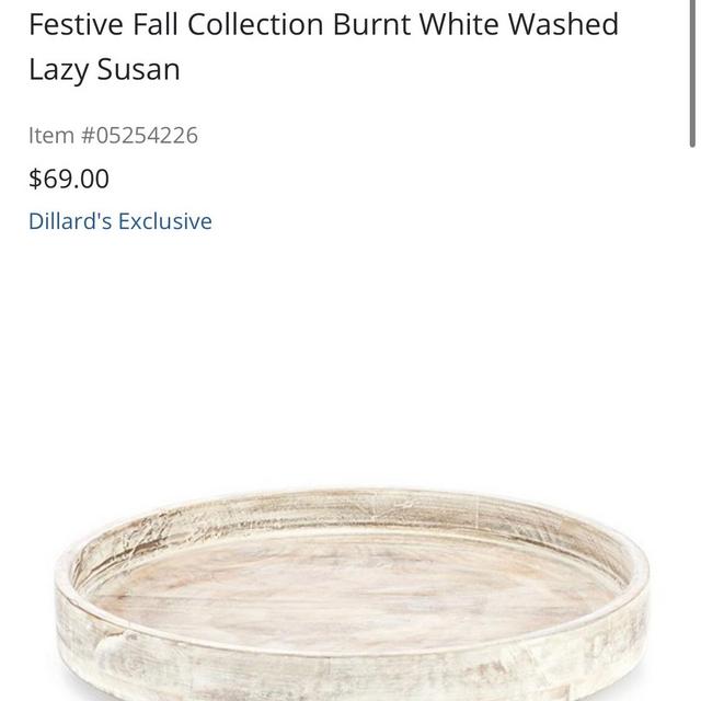 Festive Fall Collection Burnt White Washed Lazy Susan/ southern living