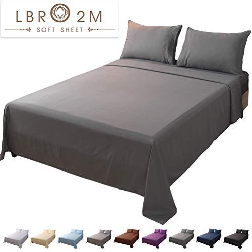 LBRO2M Bed Sheet Set Queen Size 16 Inches Deep Pocket 1800 Thread Count 100% Microfiber Sheet,Bedding Super Soft Hypoallergenic Breathable,Resistant Fade Wrinkle Cool Warm,4 Piece(Dark Grey)