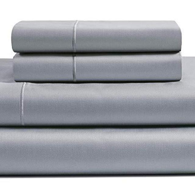 Best Luxury 800-Thread-Count 100% Egyptian Cotton Sheets Queen Set Silver Queen Sheets & Pillowcases Set - 4-Piece Long-staple Combed Pure Cotton Bedsheet For Bed, Soft & Silky Sateen Cotton Sheets