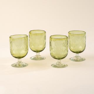 Etched Thistle Wine Glass, Set of 4