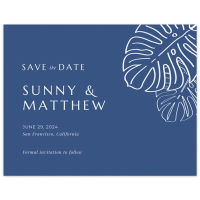 Grayed Teal, Blue Wedding Digital Save the Date - Morelos Landscape