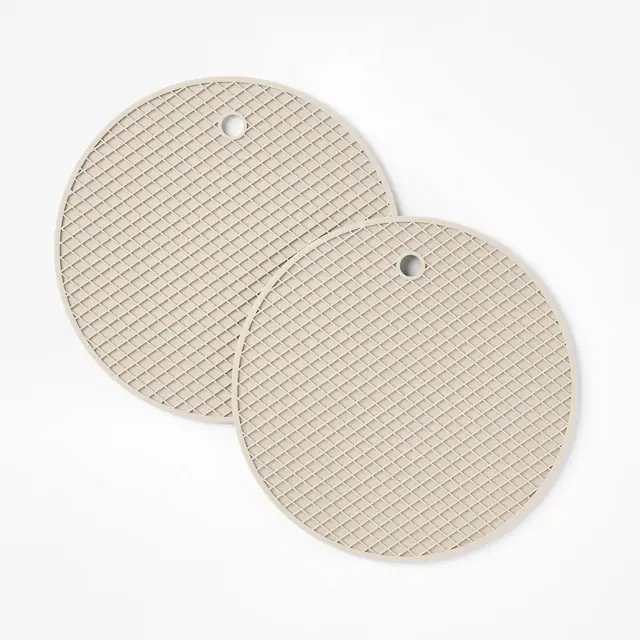 2pk Silicone Trivet Light Gray - Figmint™