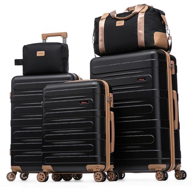 Cobens Luggage Sets 5 Piece Durable Suitcase Set with Spinner Wheels, Hard Shell Carry on Luggage with TSA Lock, Large Checked Travel Suitcases for Men and Women