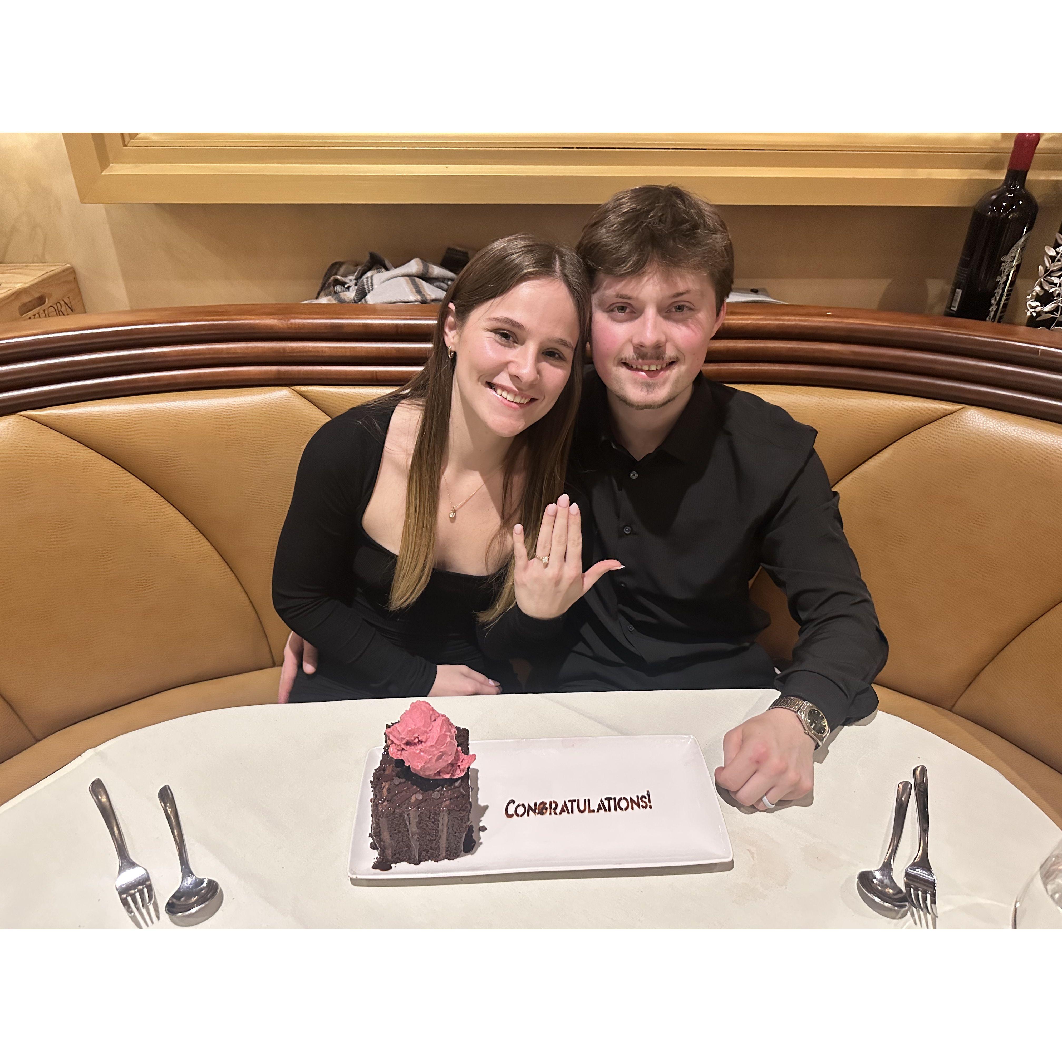 The night of our engagement and anniversary