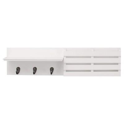 Nexxt - Sydney Wall Shelf with Hooks and Mail Sorter - White