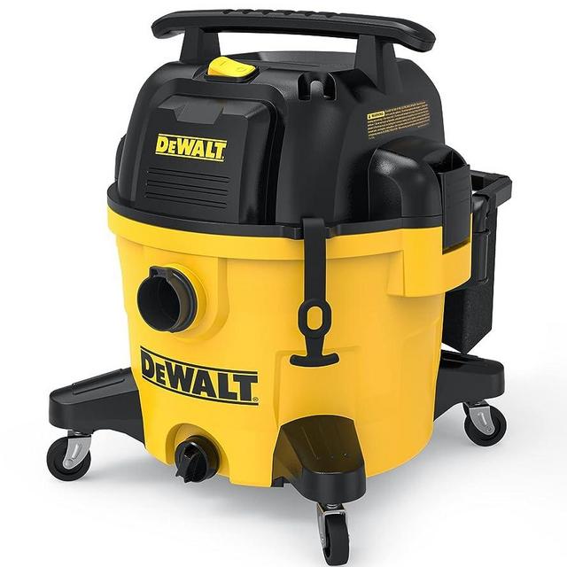 DEWALT 9 Gallon STEALTHSONIC Poly Wet/Dry Vacuum, DXV09P-QTA Newest Noise Reduction Vac, Heavy Duty Shop Vacuum for Jobsite/Workshop, Reduce Motor Noise, Yellow