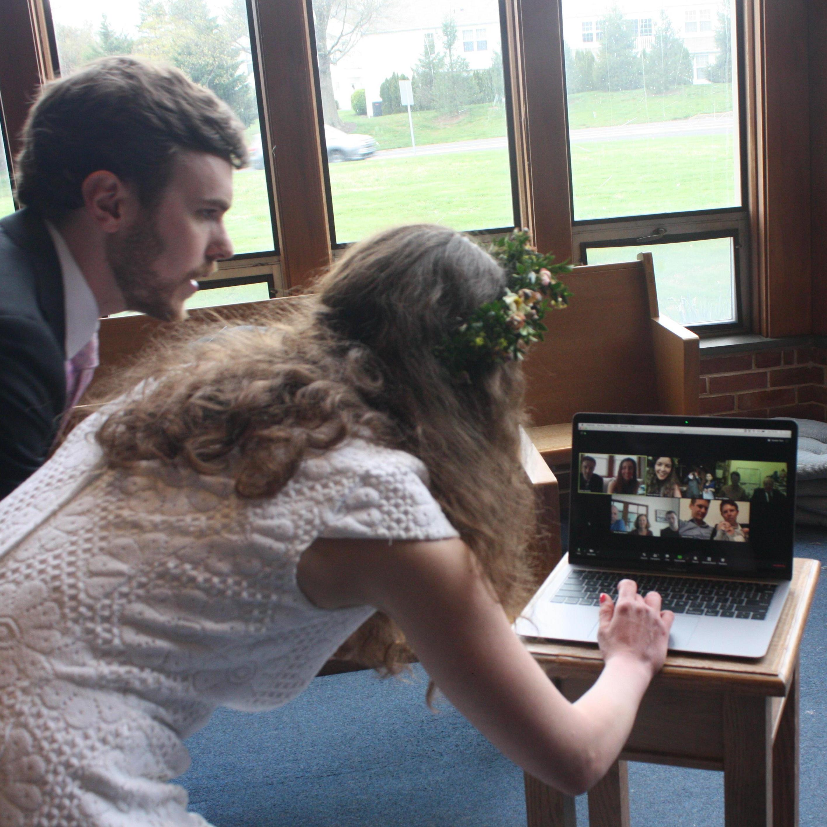 Our families watched on Zoom.